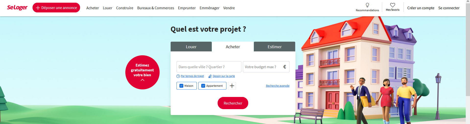 SeLoger utilise des oblongs pour ses éléments les plus importants