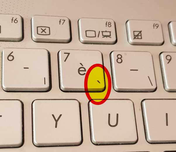 backtick accent grave